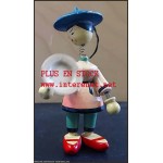 Ancienne Figurine CHinois,  en bois et ressort Jouet GOULA Espagne.