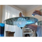 Ancien lustre plafonier suspendu art deco
