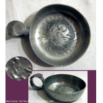 Oenologie Ancien Tastevin en etain vintage Estampill�_LWC + animal CIGOGNE