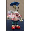 Ancienne Figurine CHinois, 0 en bois et ressort Jouet GOULA Espagne.