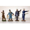 Lot de 4 personnages quiralu flics garagiste porte drapeaux