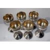 Superbe lot de 6 verres a liqueur en metal argente