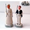 Deux Anciens sujets g�teaux figurine de communion Gar�on & fille en pl�tre 0