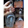 Ancien Flacon, Serviteur de table ** Huile/Vinaigre ** Verre Souffl� ou cristal