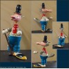 Ancienne Figurine Loup, 0 en bois et ressort Jouet GOULA Espagne.