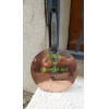 Ancien couvercle de casserole en cuivre monogramme EB